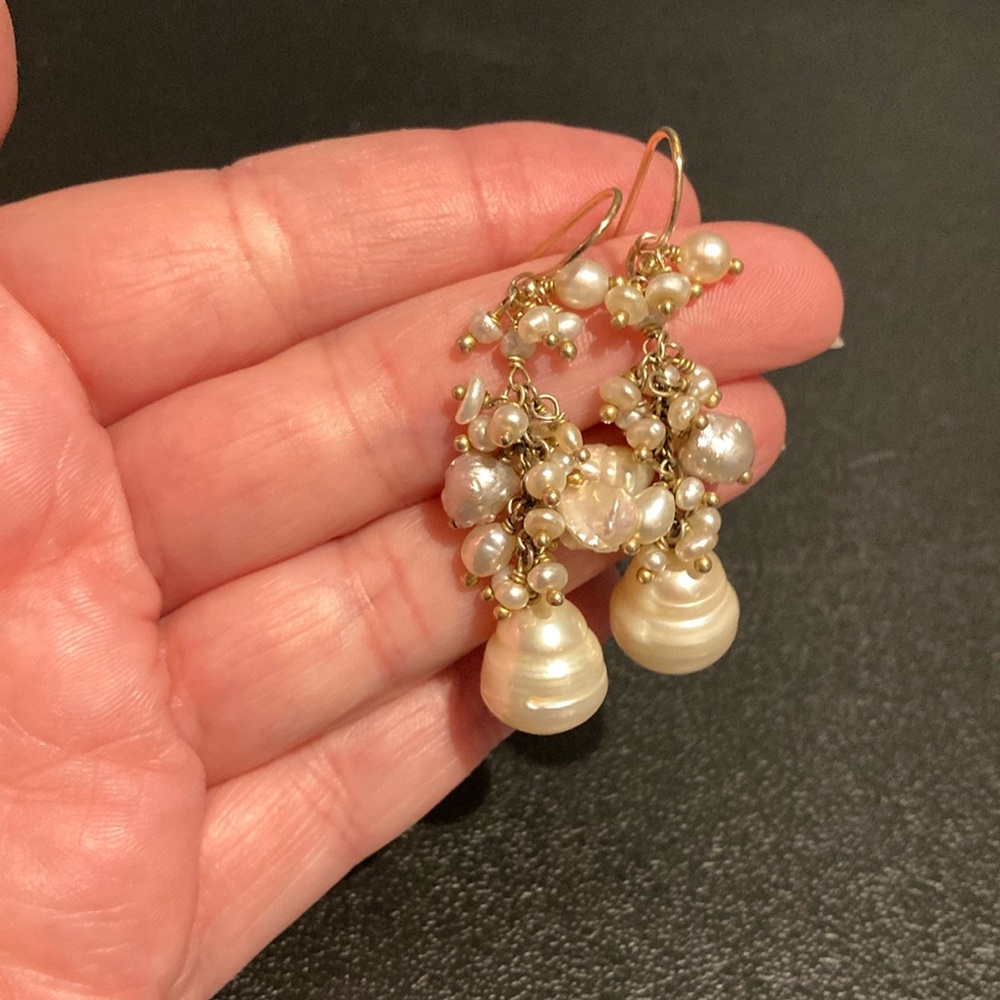 Faux Pearl cluster earrings